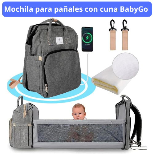 Mochila para pañales con cuna BabyGo